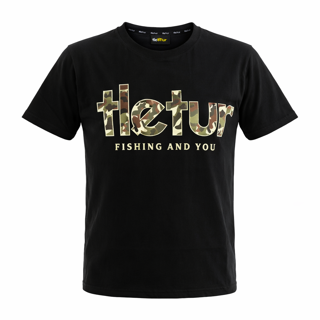 Koszulka Czarna Camo Tletur