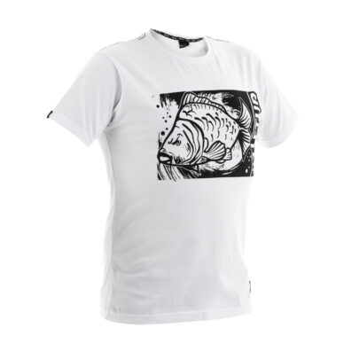 koszulka z karpiem biala tletur
