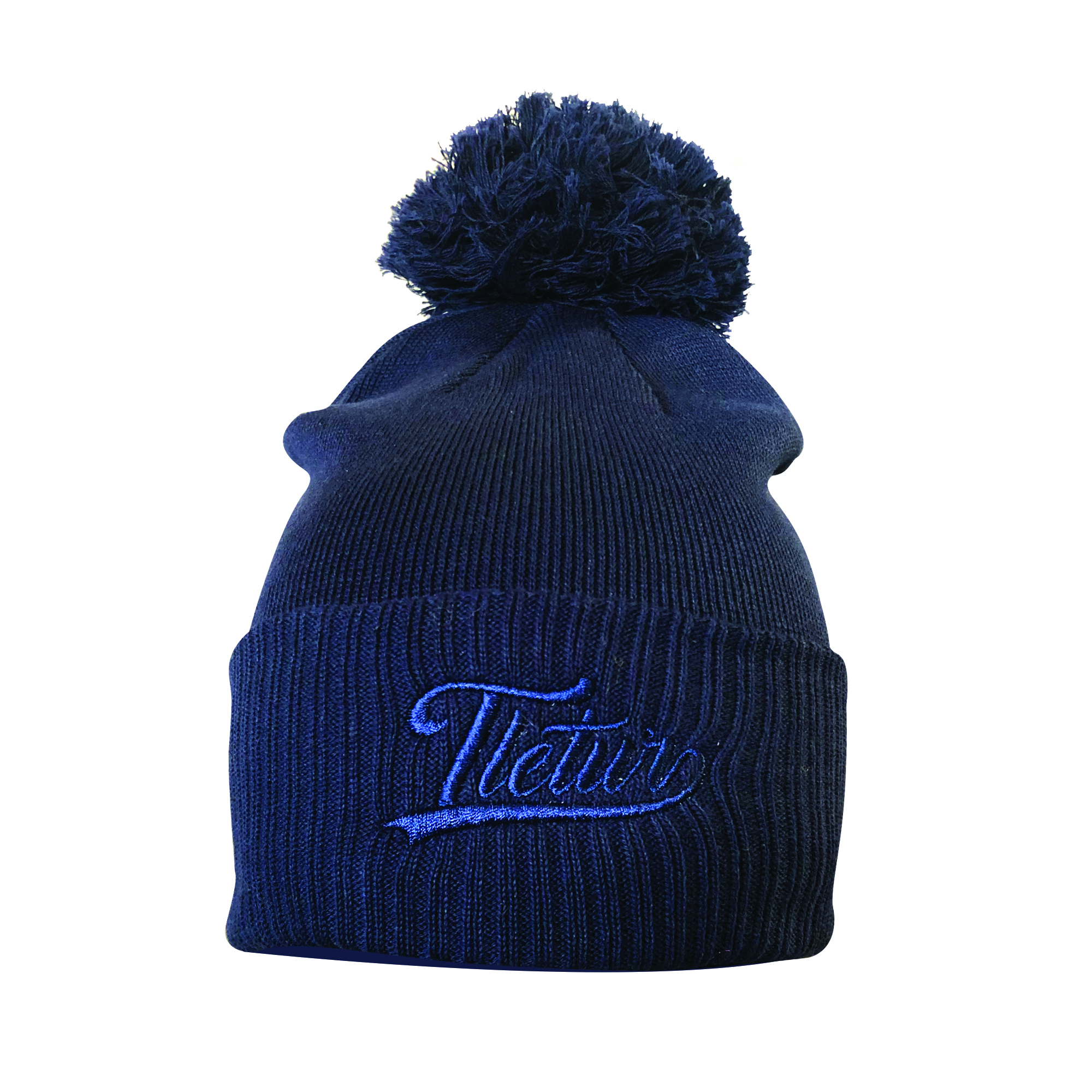 Granatowa Czapka Pompon Zimowa Tletur T25