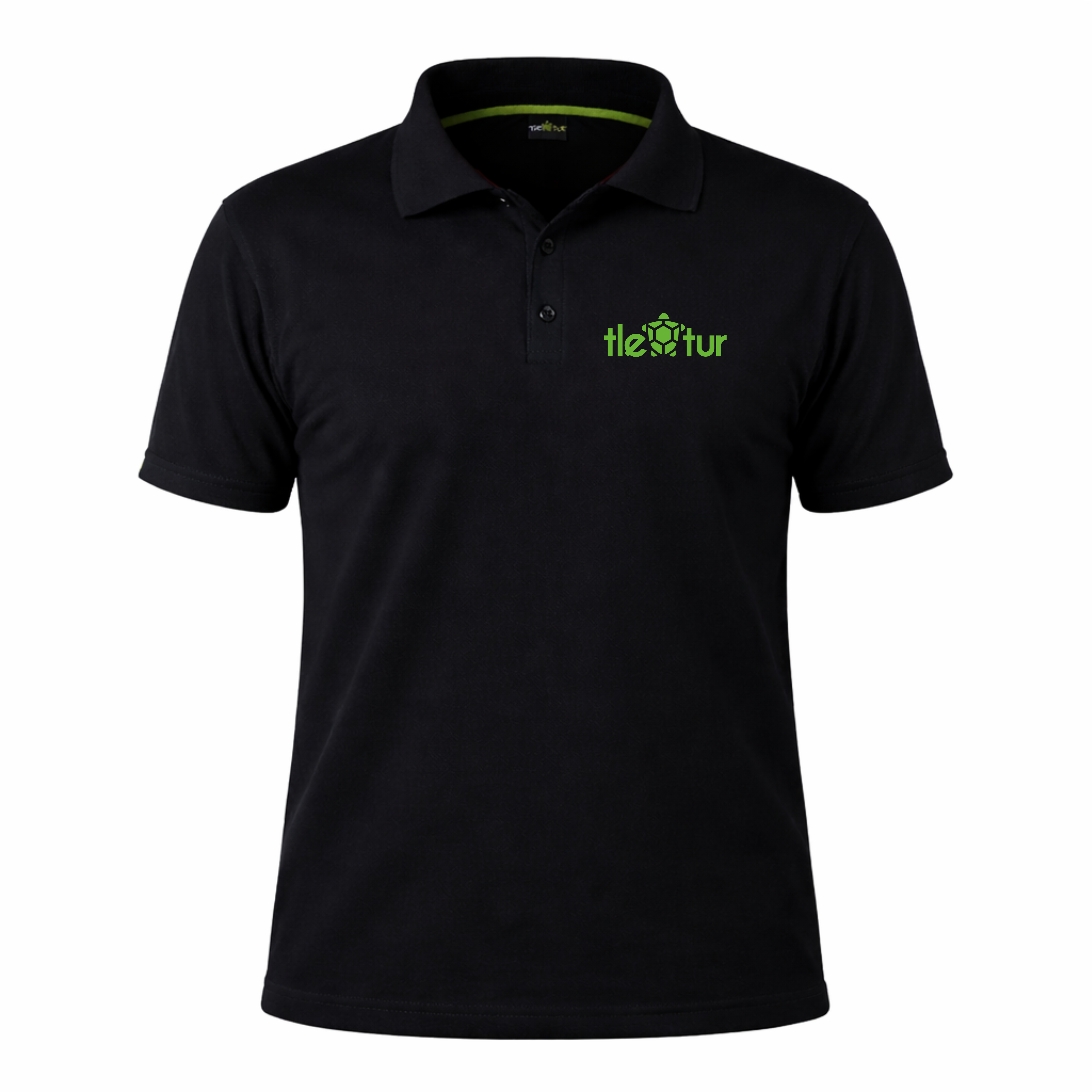 Koszulka Polo Czarna z Haftem "Logo Oficjalne" Zielony