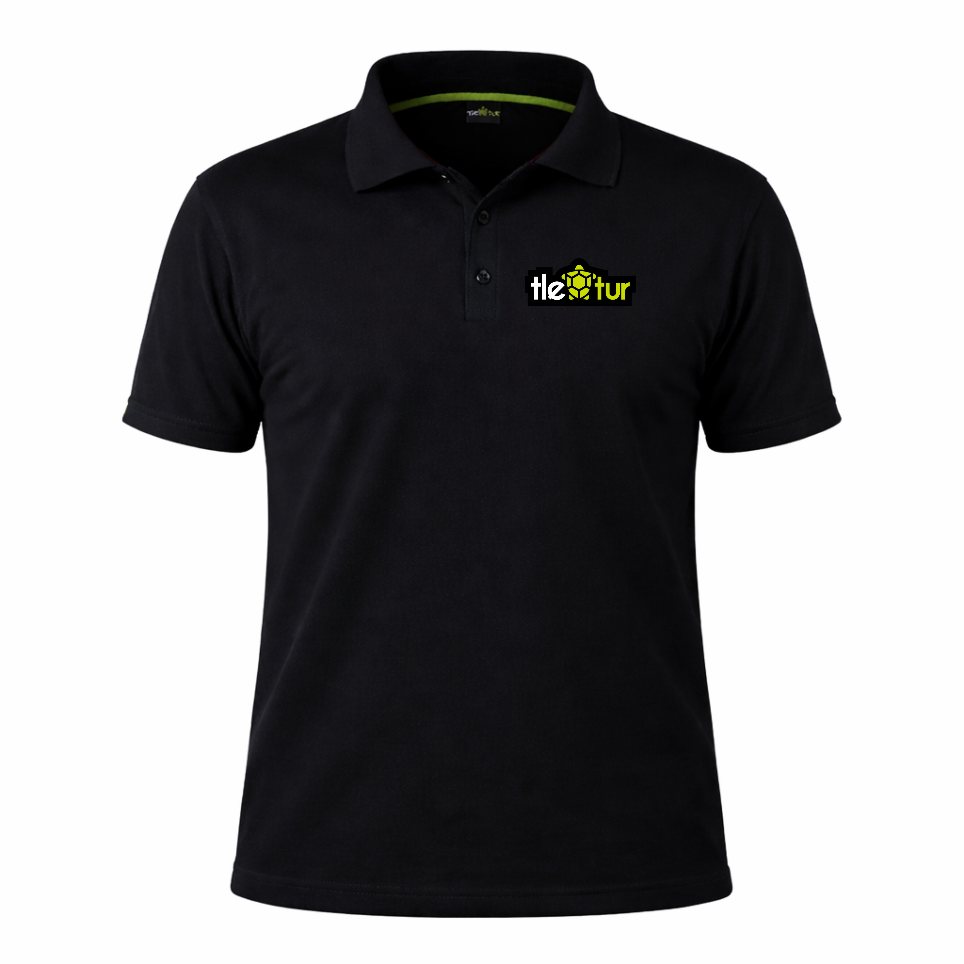 Koszulka Polo Czarna z Emblematem Gumowym