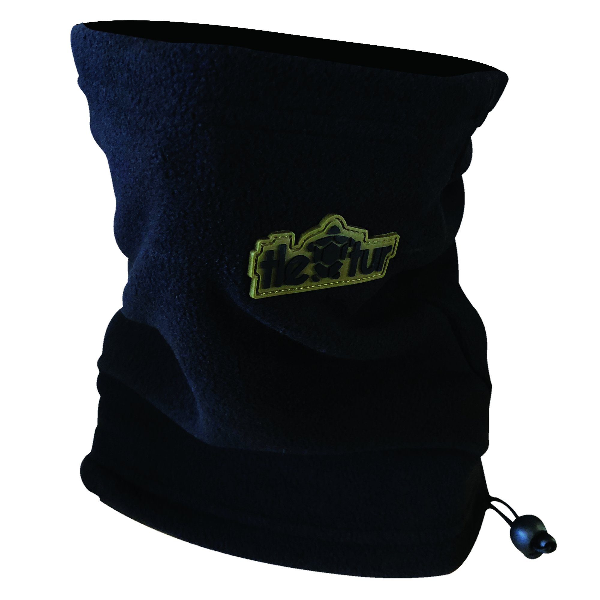 Komin Polarowy Czarny Emblemat Gumowy Khaki