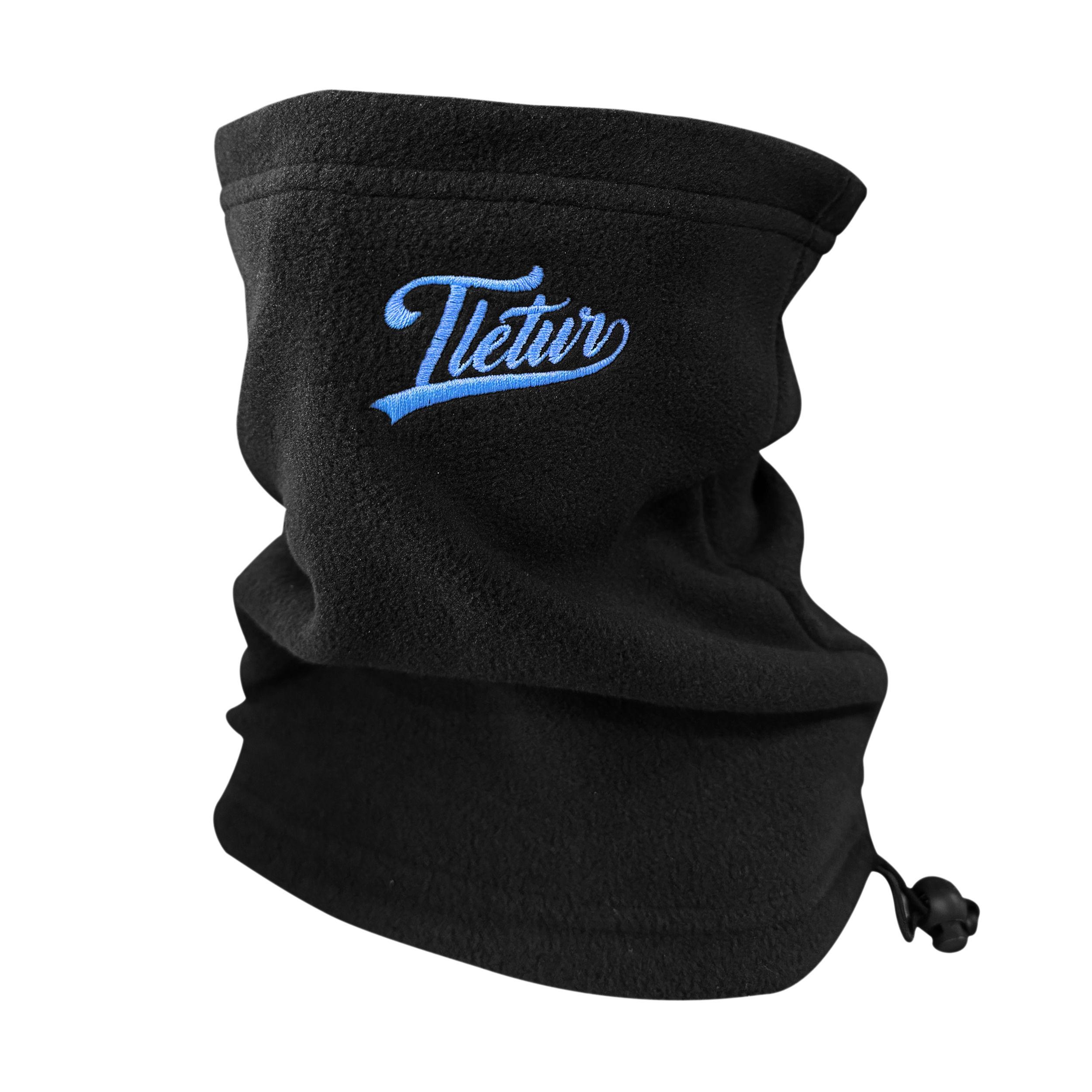 Komin Polarowy Czarny "Pisany" Niebieski